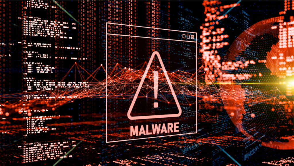 graphic with a malware warning