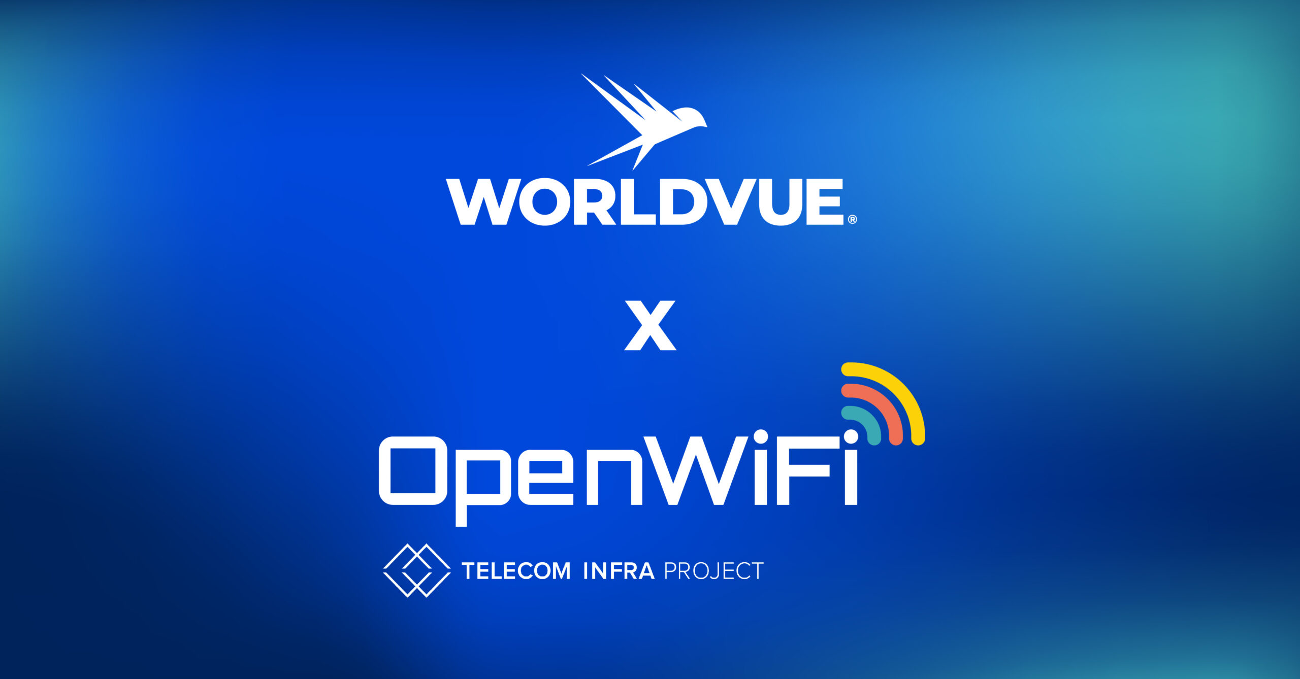 blue background with WorldVue and OpenWiFi logos