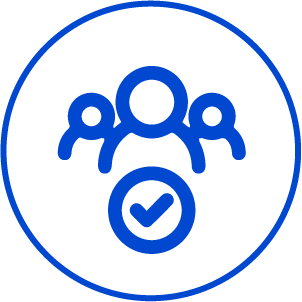 icon of people with checkmark, indicating present