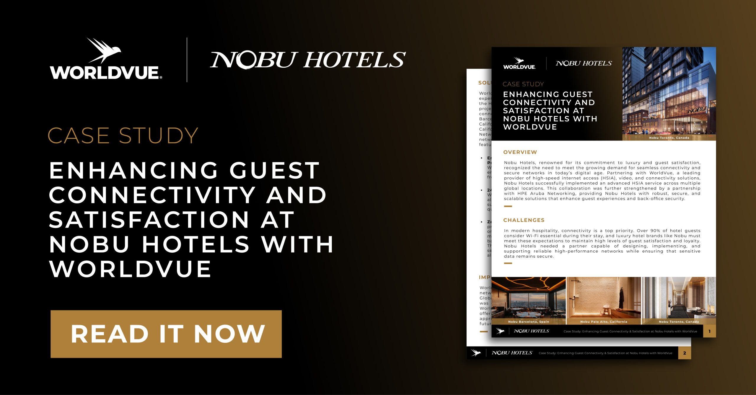 promo graphic for WorldVue case study on Nobu Hotels