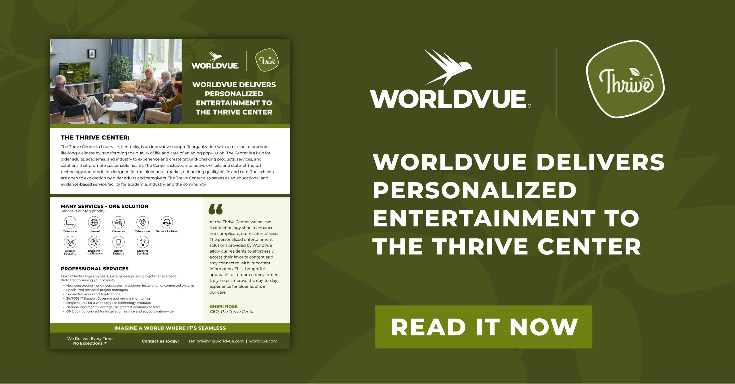 promo graphic for WorldVue case study on Thrive Center