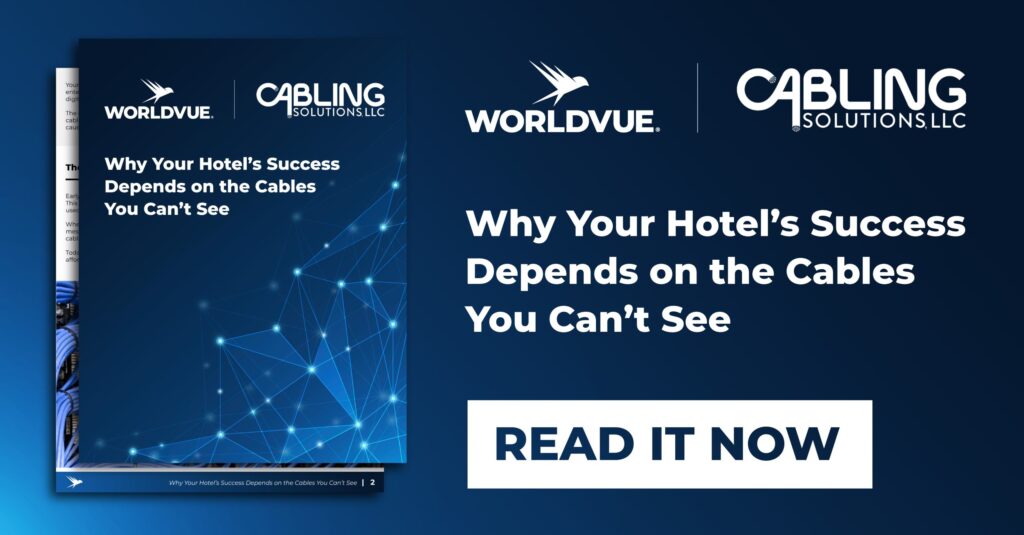 image of a white paper "Why Your Hotel’s Success Depends on the Cables You Can’t See" with an offer to read it now