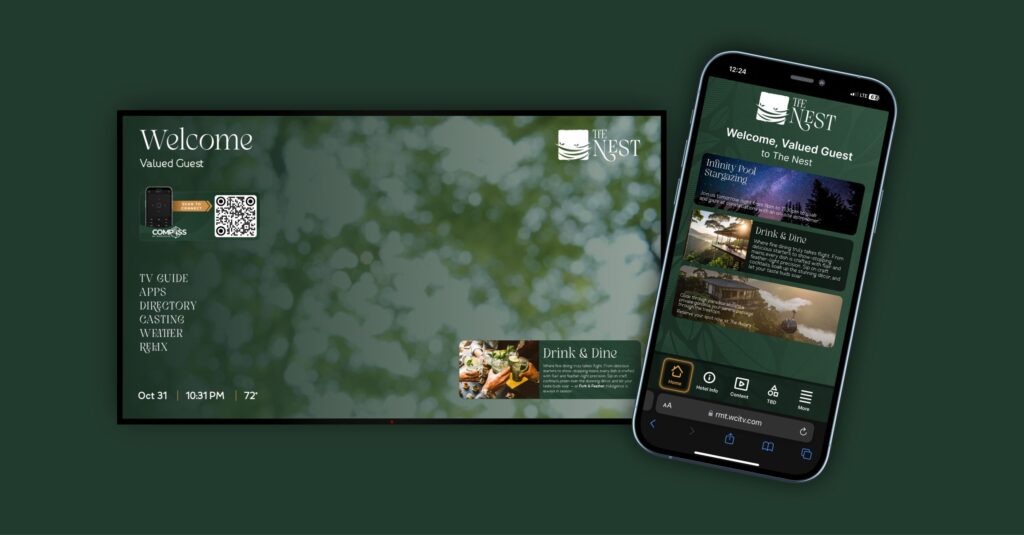 examples of displays from WorldVue HUB and Compass by WorldVue