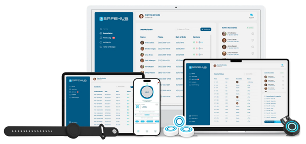 components of ProSafe by WorldVue, an employee safety device solution
