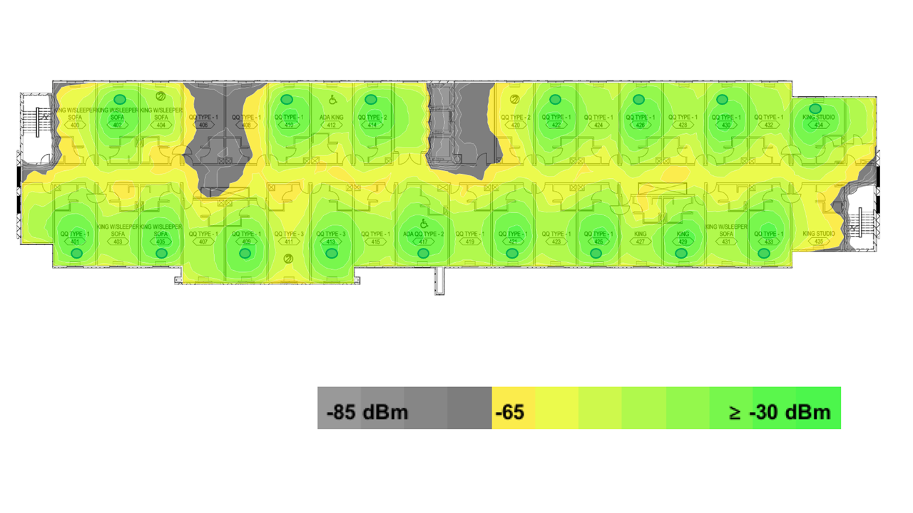 heatmap example 4- drywall with AP in every other room but one removed