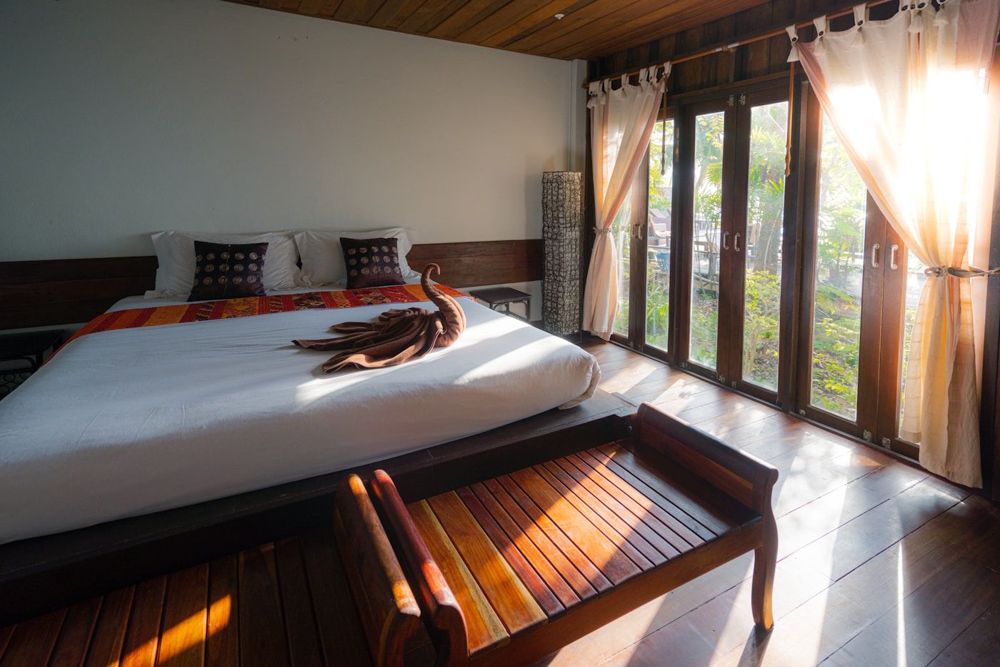 Smart hotel room with modern technology controls