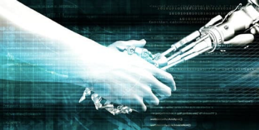 handshake between human and robot