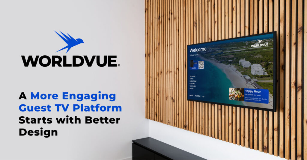 promo graphic for the blog article titled "A More Engaging Guest TV Platform Starts with Better Design"