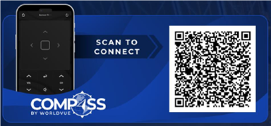 example QR code for hotel guest to connect to WorldVue Compass app