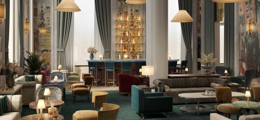 entertainment area in Wall Street Hotel