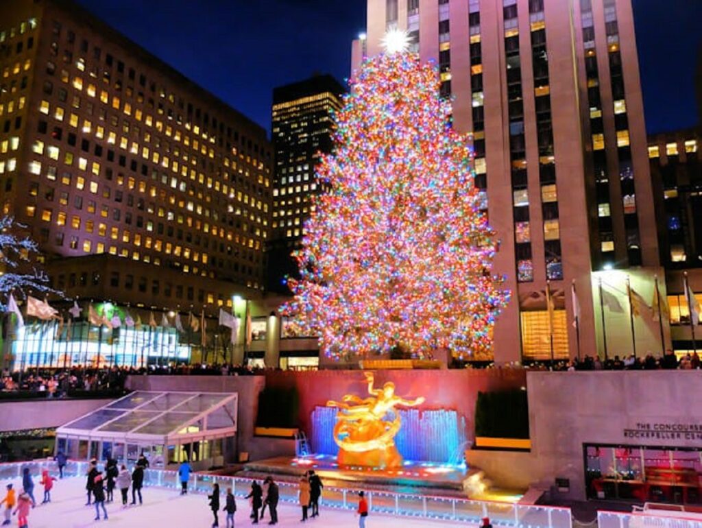 Rockefeller Center Christmas tree and skating rink