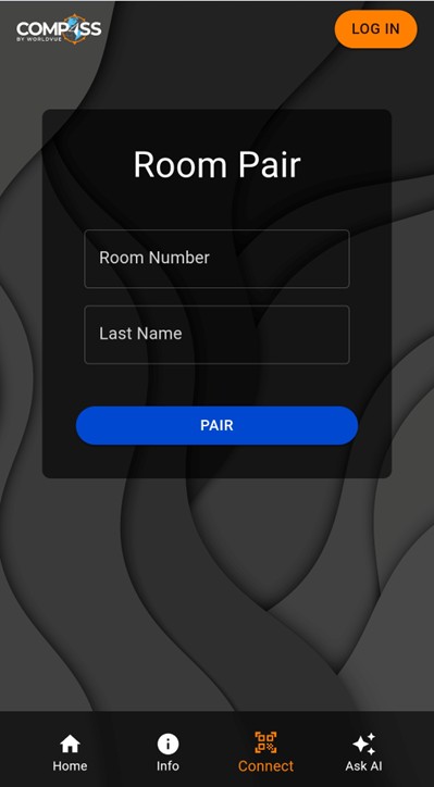 pairing by name and room number on WorldVue Compass app