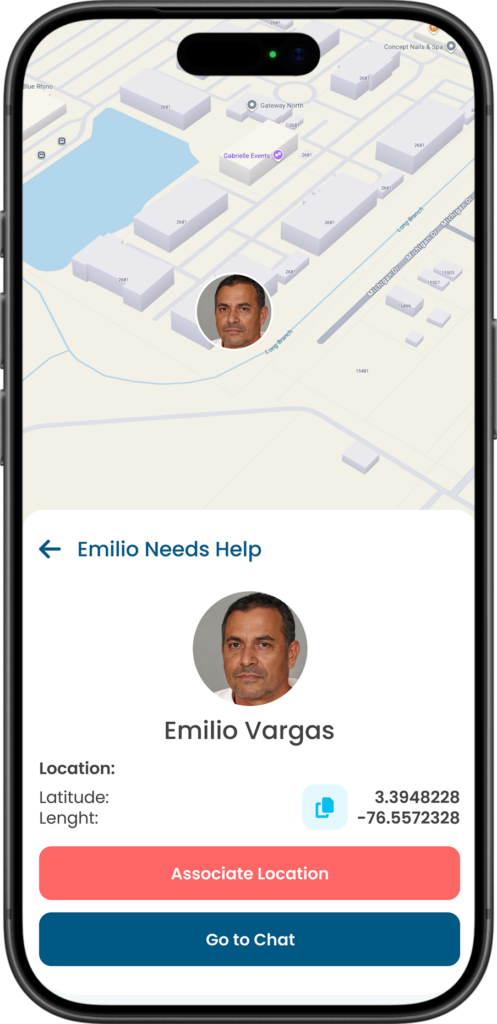 ProSafe mobile alert screen