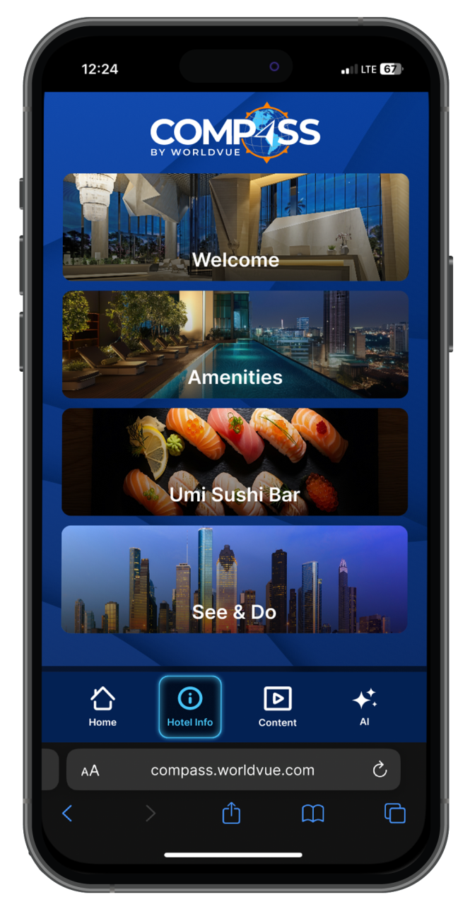Compass mobile property services screen